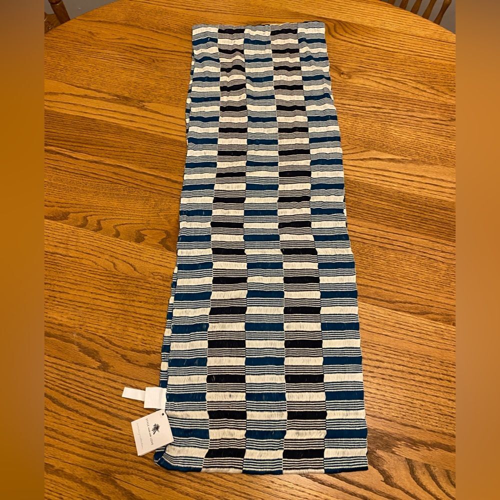 NWT Noonday Collection Blue Bohemian Striped Rectangular Felix Infinity Scarf